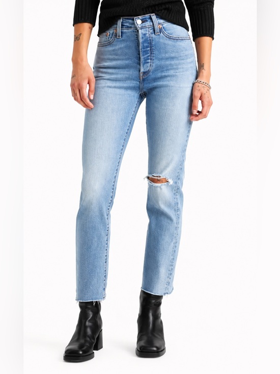 Levi's Denim - Levi’s Premium Wedgie Fit Jeans Women’s 27 Distressed Light Wash Button Fly